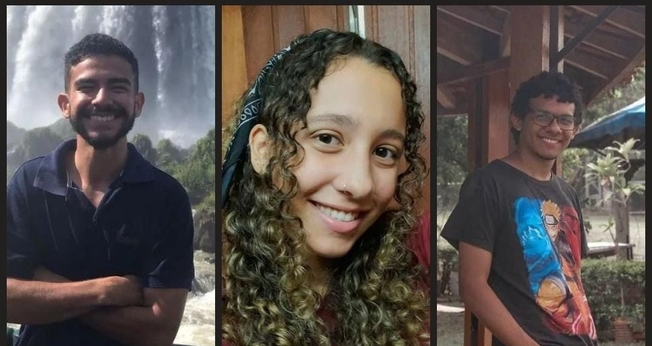 Os jovens David, Camila e Samuel faleceram no acidente. (Foto: Instagram/Jocum)