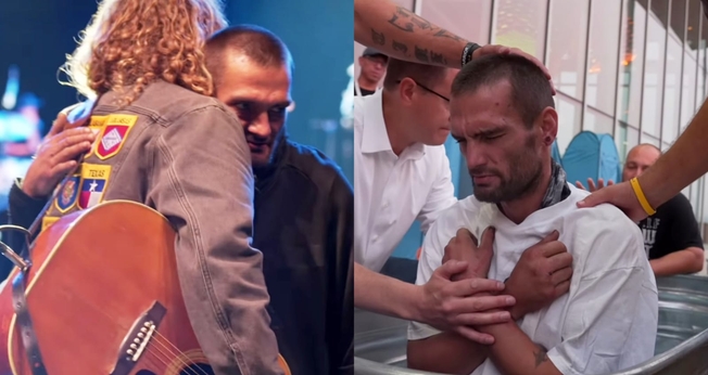 Zach aceitou Jesus e foi batizado. (Foto: Reprodução/Instagram/Sean Feucht).