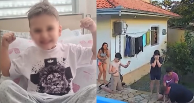 A família disse que Heitor sobreviveu por um milagre. (Foto: Reprodução/YouTube/Balanço Geral).