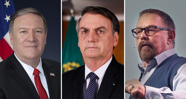 Primeiros colocados na lista ‘Amigos de Israel 2023’: Mike Pompeo, Jair Bolsonaro e Larry Huch. (Foto: Wikipedia/Instagram/larryhuchministries)