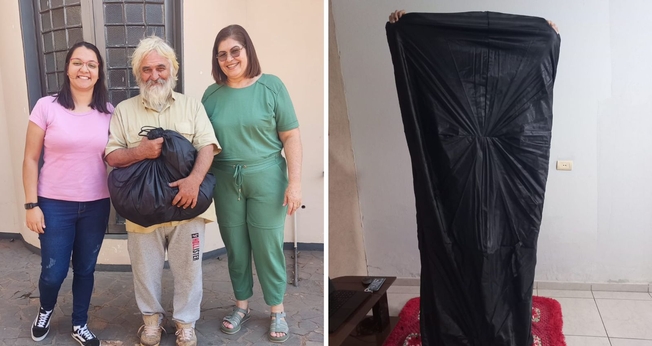 Kemily Fonseca, um senhor beneficiado pela iniciativa e a vereadora Márcia Lobo. (Foto: Notícias Adventistas)