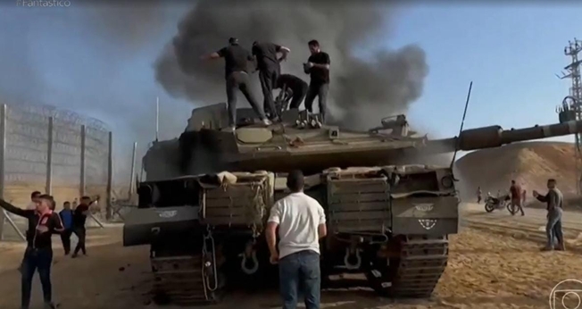Cenas da guerra em Israel. (Captura de tela: Vídeo G1)