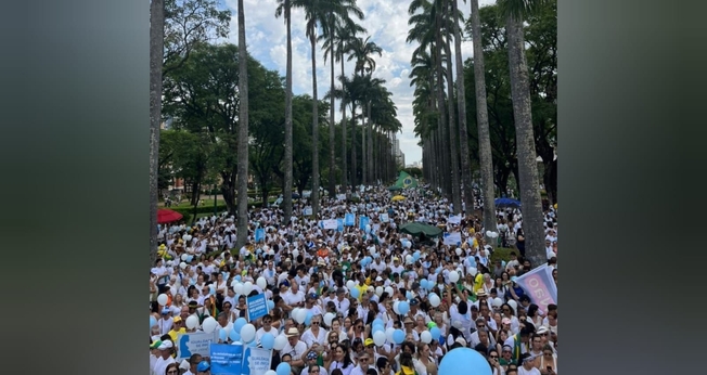 Caminhada pela Vida em Belo Horizonte. (Foto: X/Gustavo Ribeiro).