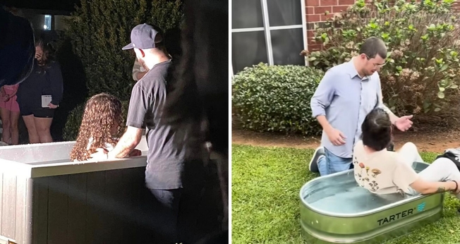 Batismos após a exibição de “The Blind”. (Foto: Reprodução/CBN News/Instagram/Phil Robertson)