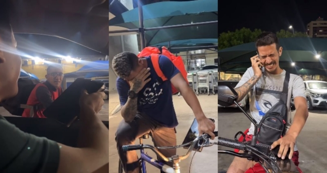 Três entregadores de delivery ganharam motos. (Foto: Reprodução/Instagram/Rayssa Buq).