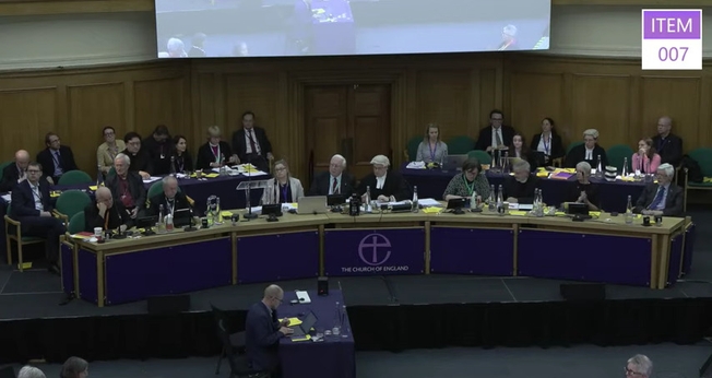 Sínodo Geral da Igreja da Inglaterra, em 15 de novembro de 2023. (Captura e tela/YouTube/The Church of England)