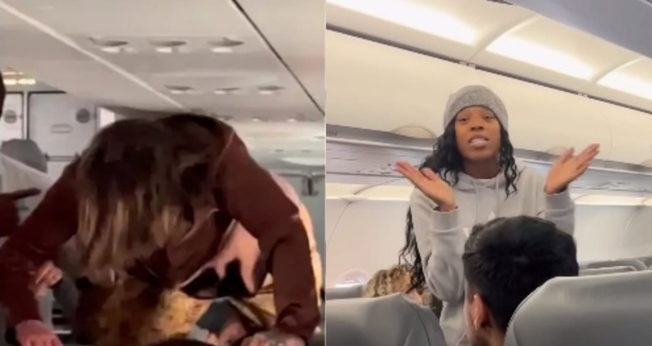 O momento de tensão aconteceu em um voo da companhia Frontier Airlines, nos EUA. (Foto: Reprodução/YouTube/Revista Monet).