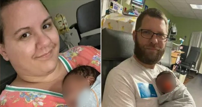 O casal com o bebê. (Foto: Reprodução/Fox News/Tyler Family)