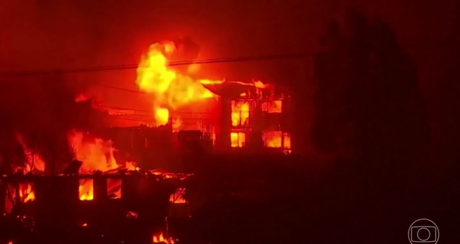 Incêndios no Chile. (Foto: Reprodução/Jornal da Globo)
