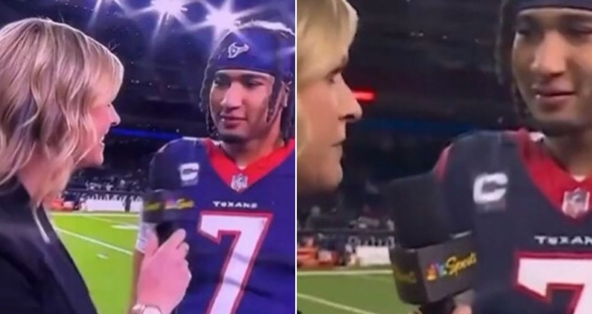 CJ Stroud. (Foto: Reprodução/X/Charlie Kirk)