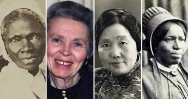 Sojourner Truth, Elisabeth Elliot, Shi Meiyu e Amanda Smith. (Fotos: Creative Commons)