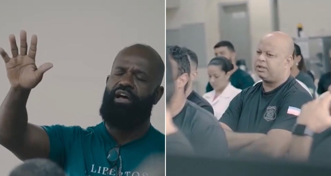 Trabalho evangelístico carcerário. (Foto: Reprodução/YouTube/Adventistas ASES)