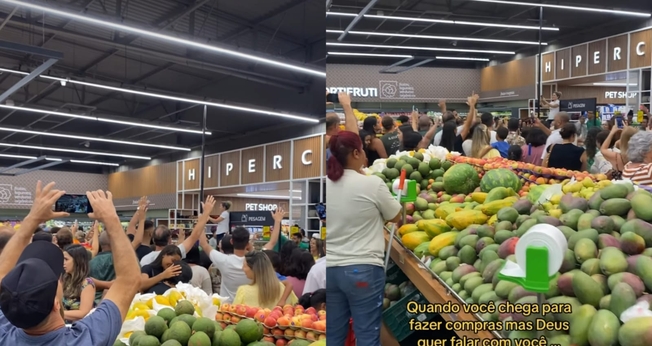 Os clientes cantaram “Porque Ele Vive”. (Foto: Reprodução/Instagram/Acontece 67).