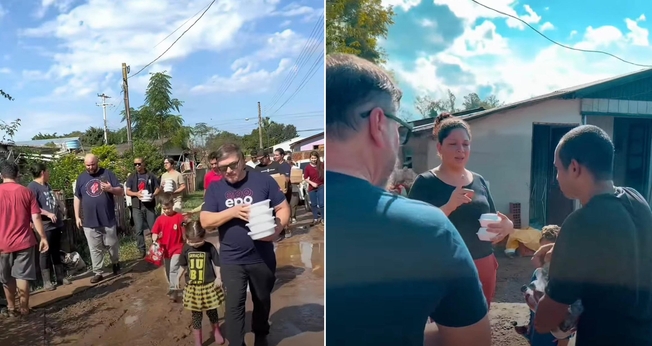 Dezenas de famílias receberam apoio de cristãos no RS. (Foto: Ministério Engel)