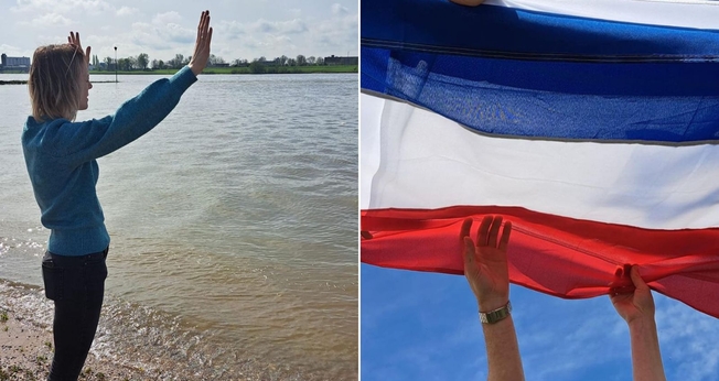 Cristãos em ato profético pela Holanda. (Foto: Reprodução/Instagram/RiverCall)