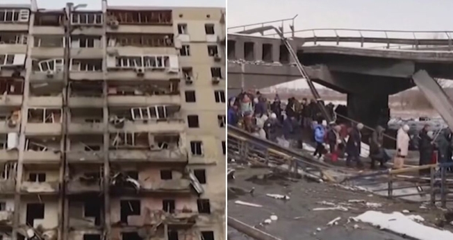 Imagens do conflito há um ano. (Foto: Reprodução/YouTube/CBN News)