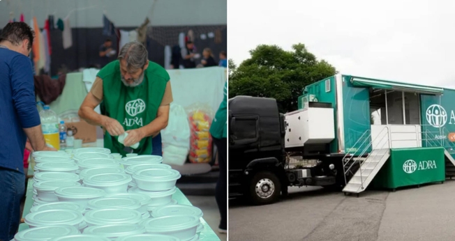 A carreta solidária está ajudando os desabrigados. (Foto: ADRA Brasil).