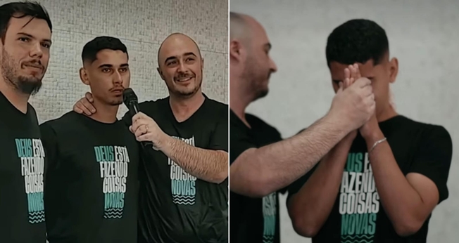 Vitor Augusto pediu perdão à mãe antes de se batizar. (Foto: Reprodução/Instagram/PIBAC).