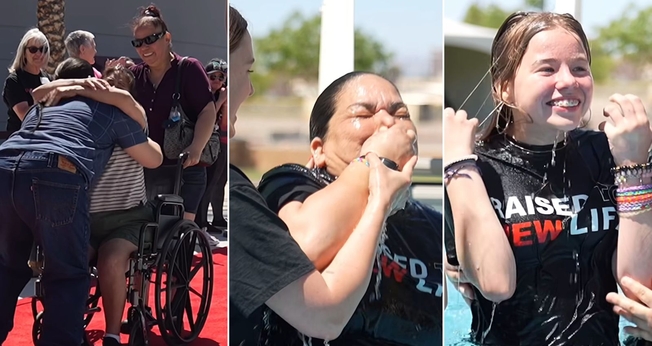 O reencontro e batismo da família. (Foto: Reprodução/Instagram/God Behind Bars)