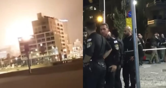 Ataque atingiu prédios em Tel Aviv. (Foto: Reprodução/YouTube/ CBS News).