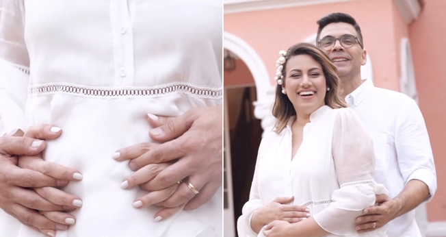 Rebeca e Baruk após anunciarem gravidez. (Foto: Reprodução/Instagram/Rebeca Nemer)