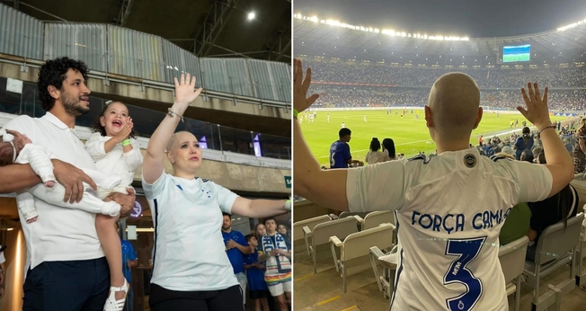 Camila recebeu aplausos dos torcedores no Mineirão. (Foto: Instagram/Léo).