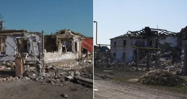 Cidade ucraniana ocupada pelos russos. (Foto: Reprodução/YouTube/CNN Brasil)