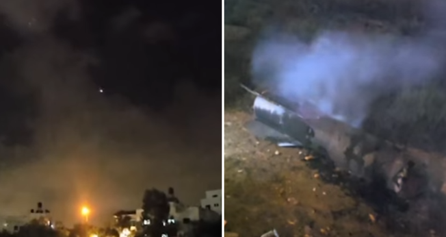 Vídeo mostra fragmentos de mísseis na Cisjordânia após ataque do Irã contra Israel. (Captura de tela/YouTube/AP)