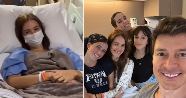 Vera Viel no hospital com a família. (Foto: Reprodução/Instagram/Vera Viel)