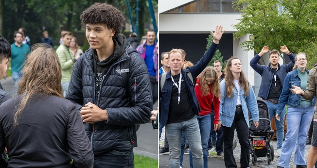 Jovens evangelizando nas ruas da Holanda. (Foto: Reprodução/Frontrunners)