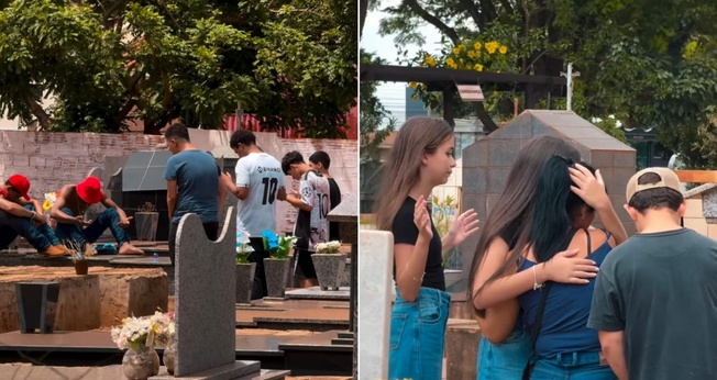 O grupo de adolescentes levou o consolo de Jesus às pessoas enlutadas em Rio Verde (GO). (Foto: Reprodução/Instagram/Aureliano Vieira).