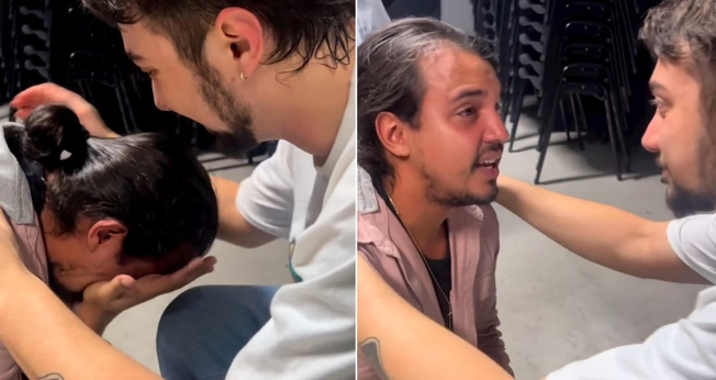 Robson Duarte recebeu oração do evangelista Luca Martini. (Foto: Instagram/Reprodução/Luca Martini).