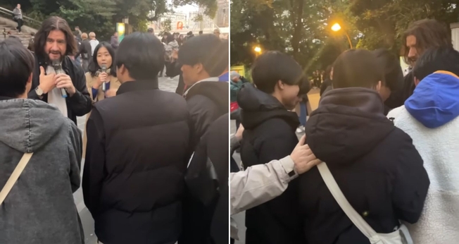 Ben Fitzgerald evangelizando jovens japoneses. (Foto: Reprodução/Instagram/Ben Fitzgerald)