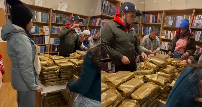Cristãos embalando as Bíblias para a ação. (Foto: Reprodução/Instagram/Pedro Zorrilla)