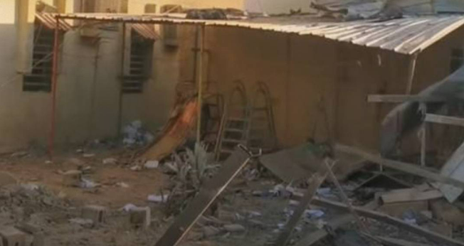 O templo após o bombardeio. (Foto: Reprodução/Missões Mundiais)