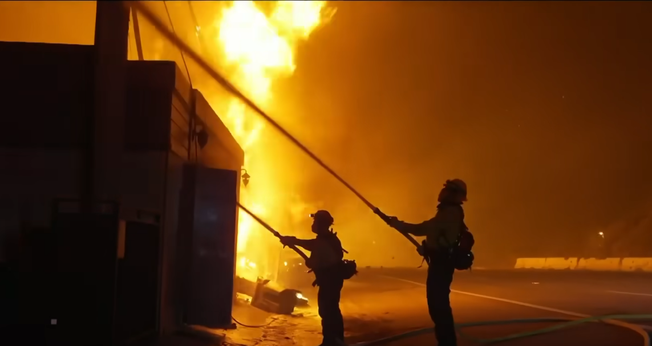 Seis incêndios florestais continuam devastando a Califórnia. (Foto: Reprodução/YouTube/NBC News).