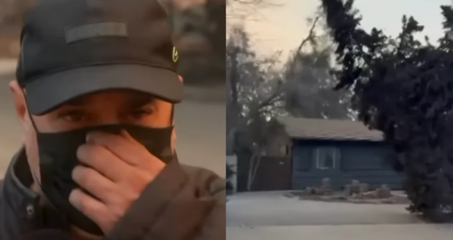 A casa de Enrique Balcazar foi a única a ficar intacta em um quarteirão em Altadena. (Foto: Reprodução/TilTok/7News Australia)