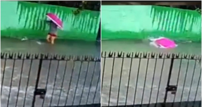 Maria Adriana Ferreira foi engolida por um grande bueiro aberto. (Foto: Reprodução/YouTube/CNN Brasil).