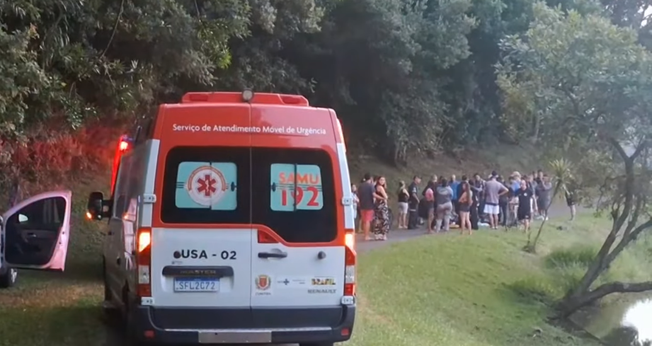 O acidente aconteceu na Represa do Passaúna em Curitiba. (Foto: Reprodução/YouTube/RIC TV).
