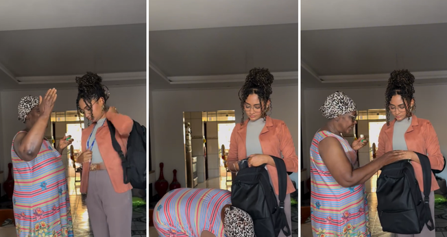 Luana Palmier recebe oração de sua mãe, conhecida como Irmã Uda. (Captura de tela/Instagram/Luana Palmier)