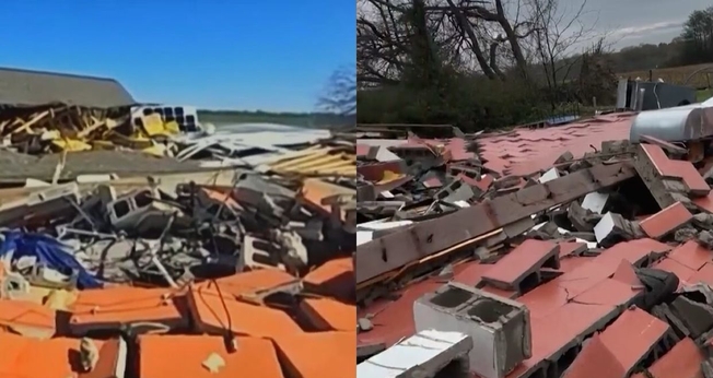 A igreja em ruínas. (Foto: Reprodução/CBN News)