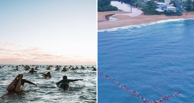 Surfistas cristãos formam cruz humana no mar da Austrália: ‘Ele ressuscitou!’