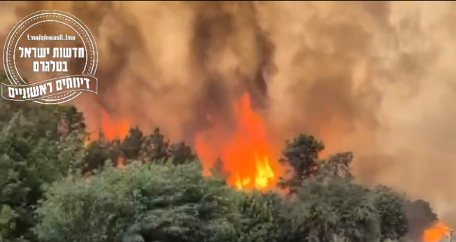 Incêndios suspeitos se espalham perto de Jerusalém. (Captura de tela/Instagram/jewishbreakingnews)
