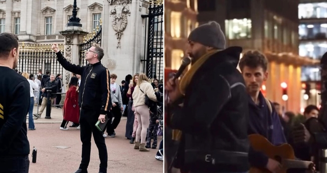 Jovens evangelizando em Londres. (Foto: Reprodução/Instagram/Luca Martini).
