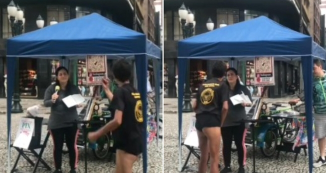 Atillah Attallah estava pregando com a Bíblia na mão quando foi atacada por um homem. (Foto: Reprodução/TikTok/Comunhão Com Abba).