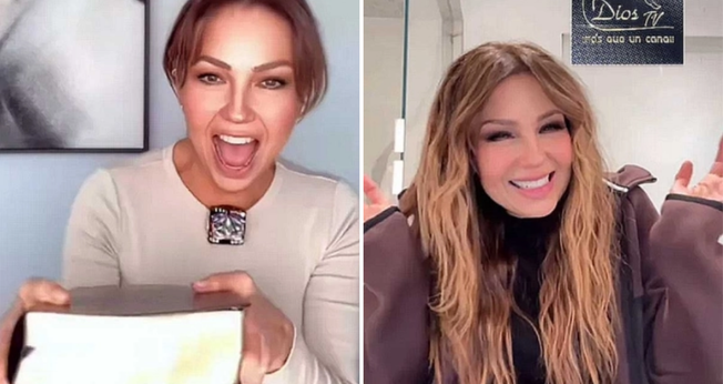 Thalía surpreendeu seus fãs ao doar 500 Bíblias (Capturas de tela/redes sociais).