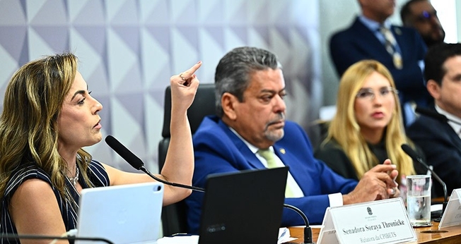 A influenciadora Virginia Fonseca prestou depoimento na CPI das Bets. (Foto: Andressa Anholete/Agência Senado).