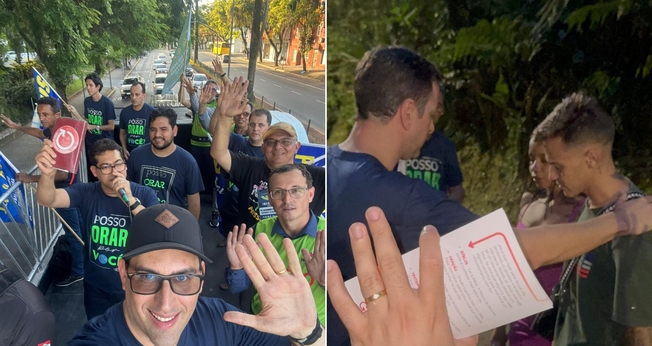 Cristãos percorreram a cidade pregando a mensagem de salvação. (Foto: Divulgação).