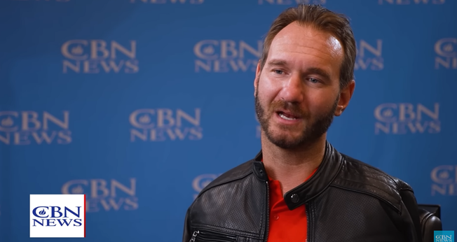 Nick Vujicic. (Foto: Reprodução/YouTube/CBN News)