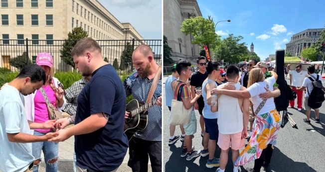 O evangelismo na parada gay. (Foto:Reprodução/Instagram/Philip Renner)